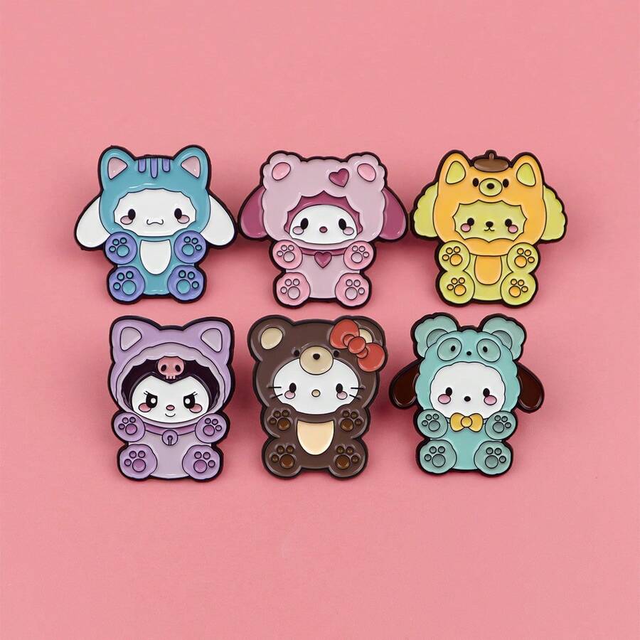 Sanrio 可爱珐琅别针 翻领别针 背包上的徽章 女士胸针 衣服礼物 珠宝 时尚配饰