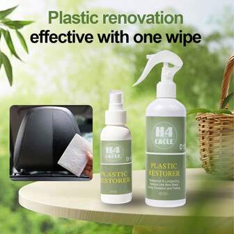 H4Cacle Plastic Renovation Agent To Repair Whitening And Aging Plastic Coating Protective Home And Car Use Interior Shine Restorer Spray Exterior Polish Cleaner