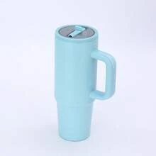 40oz 防漏不锈钢旅行杯/杯子带盖、吸管和手柄，适用于热/冷饮水瓶 40oz 吸管口车载杯不锈钢保温啤酒杯五代手柄冰杯