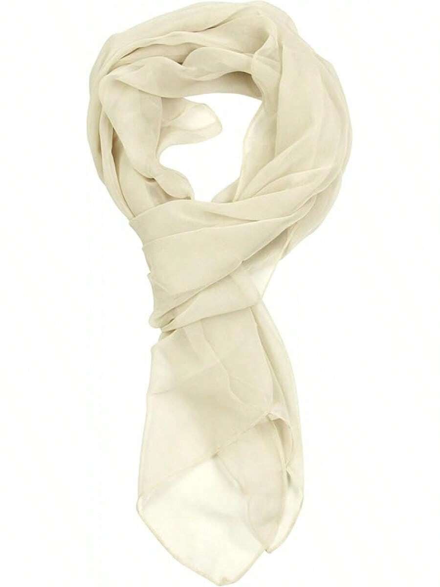 2025PANTONIGHT Long Chiffon Sheer Scarf For Womens - 053 Plain Beige - View 1