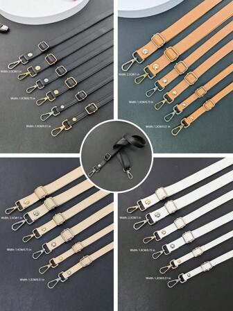 Correa ajustable de varios tamaños para bolso de mano, correa de repuesto DIY para billetera, accesorios de correa, de microfibra de grano completo, herrajes de metal negro/dorado/plateado