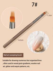 1支日式棕色系列美甲笔，双头笔，结构笔，UV凝胶指甲油笔，渐变笔，适合美甲沙龙或家庭使用