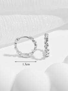 1 par de elegantes y a la moda aretes de plata 925 con diseño geométrico de lujo, regalo para mujeres para citas y reuniones