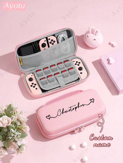 Ayotu 1 Pc Name Customized Switch Handbag Compatible With Nintendo Switch NS/Switch OLED/Switch Lite/2025 New Switch2 7.9 Inch Case,Name Customized Switch Accessories, Including NS Base Cover, Game Card Storage Box, Storage Handbag