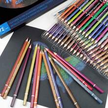 72 lápices de colores metálicos para colorear para adultos, lápices de colores suaves a base de aceite con colores vibrantes, ideales para artistas que dibujan, mezclan y dibujan. - 72 colores - Ver 3