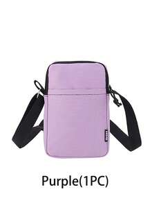 多种颜色可选拉链斜挎包：适合日常休闲使用的简约纯色手机包、个性化尼龙斜挎手机包、女士旅行单肩包、万圣节、圣诞节和感恩节的完美节日礼物 - 彩色 - 查看 13