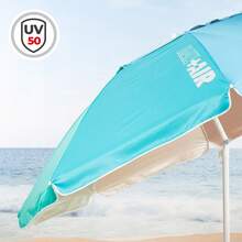 Aktive Ombrellone da spiaggia antivento da 240 cm, protezione UV50, tessuto Oxford 90G, ventilazione Max+Air, inclinabile e custodia per il trasporto inclusa. Design antivento, ideale per spiaggia, giardino o campeggio, facile da montare e trasportare. ✅ Consegna in 24/48 ore in Spagna continentale. - nero - Visualizzare 3