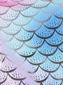 Kleine Mädchen Lässig Kleid mit Puffärmeln, asymmetrischem Meerjungfrauenschuppen-Blumenmuster, Schleife, Mesh und Pailletten Dekor