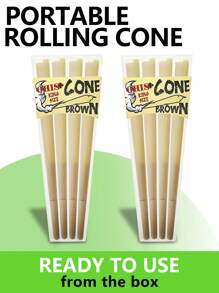 Three-Box Portable Box Pre-Rolled Cone Ultra-Thin Slow Burning With Tip Roll Paper Portable Tapered Roll Paper Lovers Gift Novelty Party Gift Gift For Friends Spring Outdoor Items, Pre-Rolled Filter Paper Accessories Lightweight