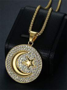1 Stück Mode Hip Hop Stern Karten Set mit künstlichem Zirkonia Frauen Anhänger Halskette Schmuck Amulett Schmuck