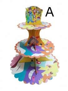 3-Tier Circular Cake Stand, Cake Stand, Birthday Decor, Suitable For Pokemon, Pikachu Cake, Family Gathering, Christmas Birthday Party Theme Decoration