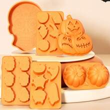 Silikon Halloween Geist Kürbis Backform, antihaftbeschichtet, Schokoladen-, Gelee-, Fondant-Kuchenbackform mit Form von Schädel und Fledermaus