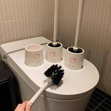 Sanrio Hello Kitty Cartoon Toilettenbürste - Langstiel Reinigungsbürste mit Reichweite | Sehr ästhetisches Bad-Utensil | Für Studentenwohnheim und Zuhause | Toiletten-Grundausstattung