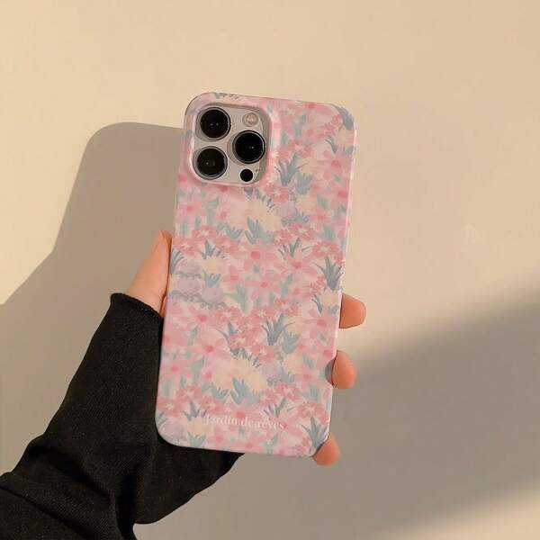 Funda de teléfono con flor rosa, adecuada para 15, 16, 16 Pro Max
