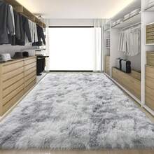 9x12 Area Rug For Living Room Plush Carpet, Soft Fluffy Shaggy Fuzzy Furry Large Rug, Anti-Slip Washable Modern Floor Rug For Bedroom Home Aesthetic Decor - Nhuộm Tie-dye Xám - Xem 2
