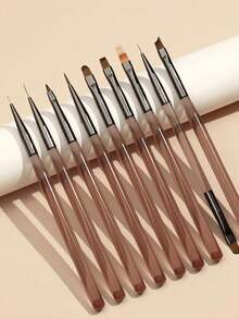 1支日式棕色系列美甲笔，双头笔，结构笔，UV凝胶指甲油笔，渐变笔，适合美甲沙龙或家庭使用