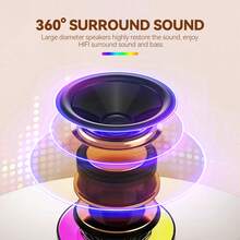 EIGIIS 1pc Portable Handheld Karaoke Microphone Speaker - USB Rechargeable, Wireless Speaker, Home Karaoke Machine With Microphone Set | Perfect For Family Party, Christmas, Birthday Celebrations - Pink-double Wheat - View 4