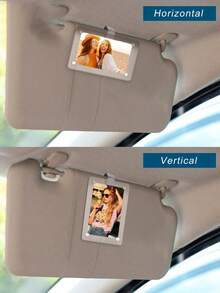 Car Sun Visor Acrylic Photo Holder, Universal Magnetic Acrylic Photo Frame, Suitable For Couples, Family Photos And Pet Photo Frames, Easy To Install, Gift For Valentine's Day, Anniversary Or Special Occasion, Durable And Long-Lasting Material, Car Accessories - Multicolor - View 3