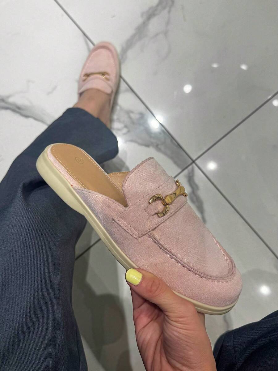Women's Metal Decor Casual Slip-On Mules - Rose - View 1