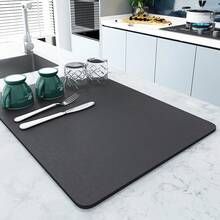 1PC Super Absorbent Diatomaceous Earth Coffee Mat Kitchen Counter Dishes Drying Mat Anti Slip Drying Mat For Kitchen Dining Table Bathroom Pet Feeding Dishes Tableware Coffee Machine Sink Thanksgiving Mother's Day Easter Gifts - Multicolor - View 12