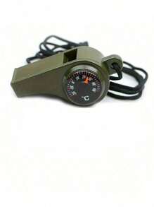 Silbato de emergencia 3 en 1 con brújula y termómetro - Perfecto para deportes de pista, campamentos, senderismo, aventuras al aire libre, árbitros y porristas