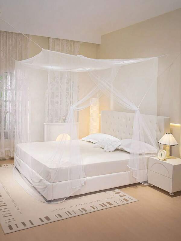 4 Sizes 90cm/120cm/150cm/180cm Width Ultra-Thick Mosquito Net, Suitable For Multiple Bed Types (150cm Height, 190cm Length), Student Dormitory, Worksite, Anti-Mosquito Top Canopy, Fits 1.8m Bed