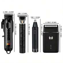 4-In-1 Men's Grooming Kit, Includes Beard Trimmer - Professional USB Rechargeable Grooming Set With Nose Hair Trimmer, Ideal Gift