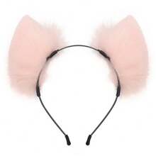 Handmade Realistic Animal Ear Headband Cosplay Pink Pig Ear Headband Plush Comic Con Animal Ear Accessories - 粉色 - 查看 8