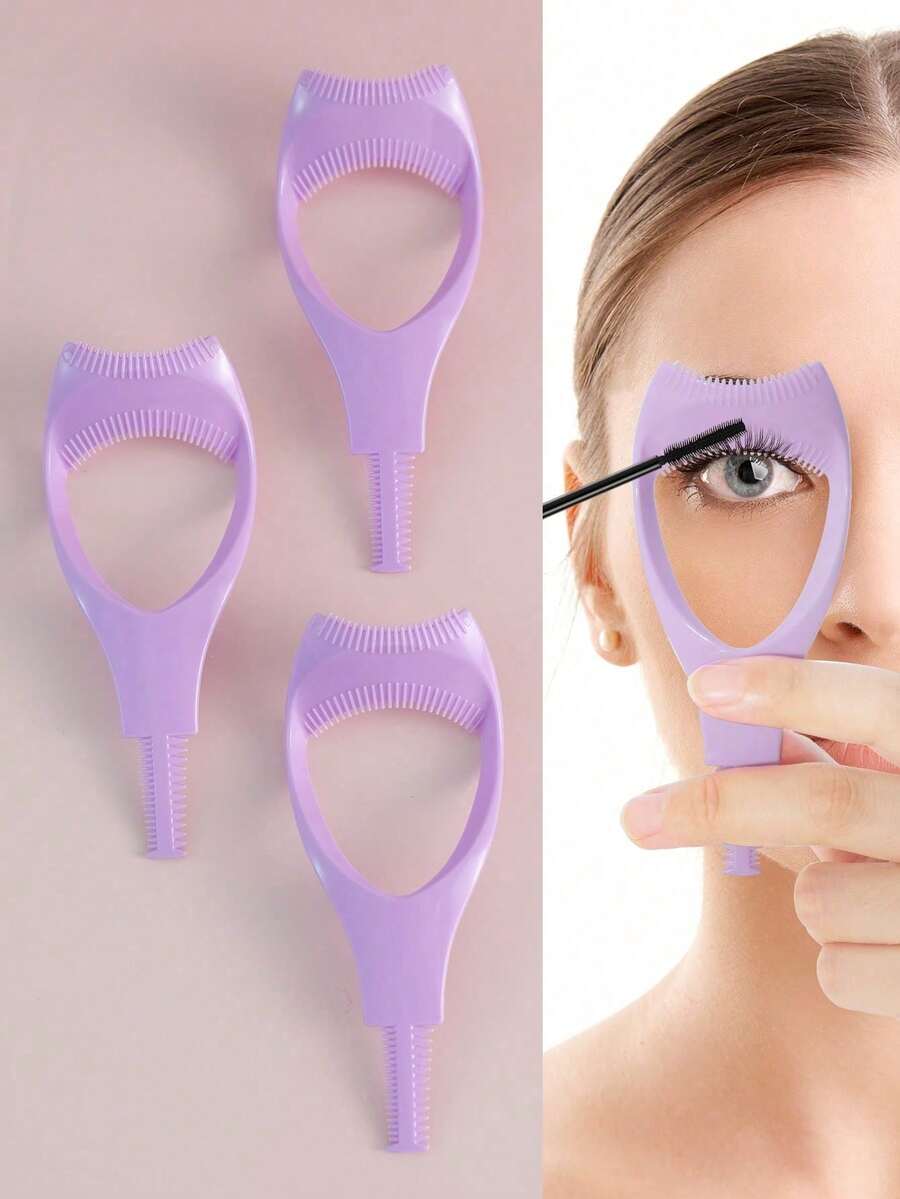 睫毛膏保护罩，3 件，3 合 1 睫毛工具睫毛膏保护罩涂抹器保护睫毛指南用于化妆睫毛夹 - 彩色 - 查看 1