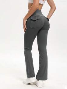 3 Pack Bootcut Yoga Pants With Pockets For Women - Flared Leggings High Waist Womens Trousers Tummy Control With 2 Pockets -No Perspective Exercise-Stretchy & Breathable Fabric - Suitable For Yoga, Fitness & Everyday Wear - Perfect Gift For Women,3pcs Leggings Set,Gym Clothes Women Set,Workout Sets(If You Are Between Sizes, We Recommend Sizing Up) - 3Pcs 3colors - 查看 10