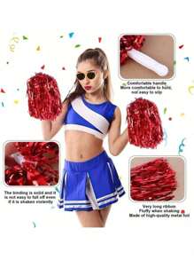1pc Cheerleader Pompom, Plastic Hand Shaking Flowers Ball For Dance Performance Props Halloween