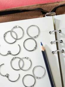 20pcs Loose Leaf Binder Rings, Key Chains, Key Rings, Outer Diameter 2cm, Inner Diameter 1.5cm, Wire Diameter 2mm, Suitable For Index Cards, Flash Cards, Notebooks, Photos, Scrapbooks, Home Office Supplies - Multicolor - View 4