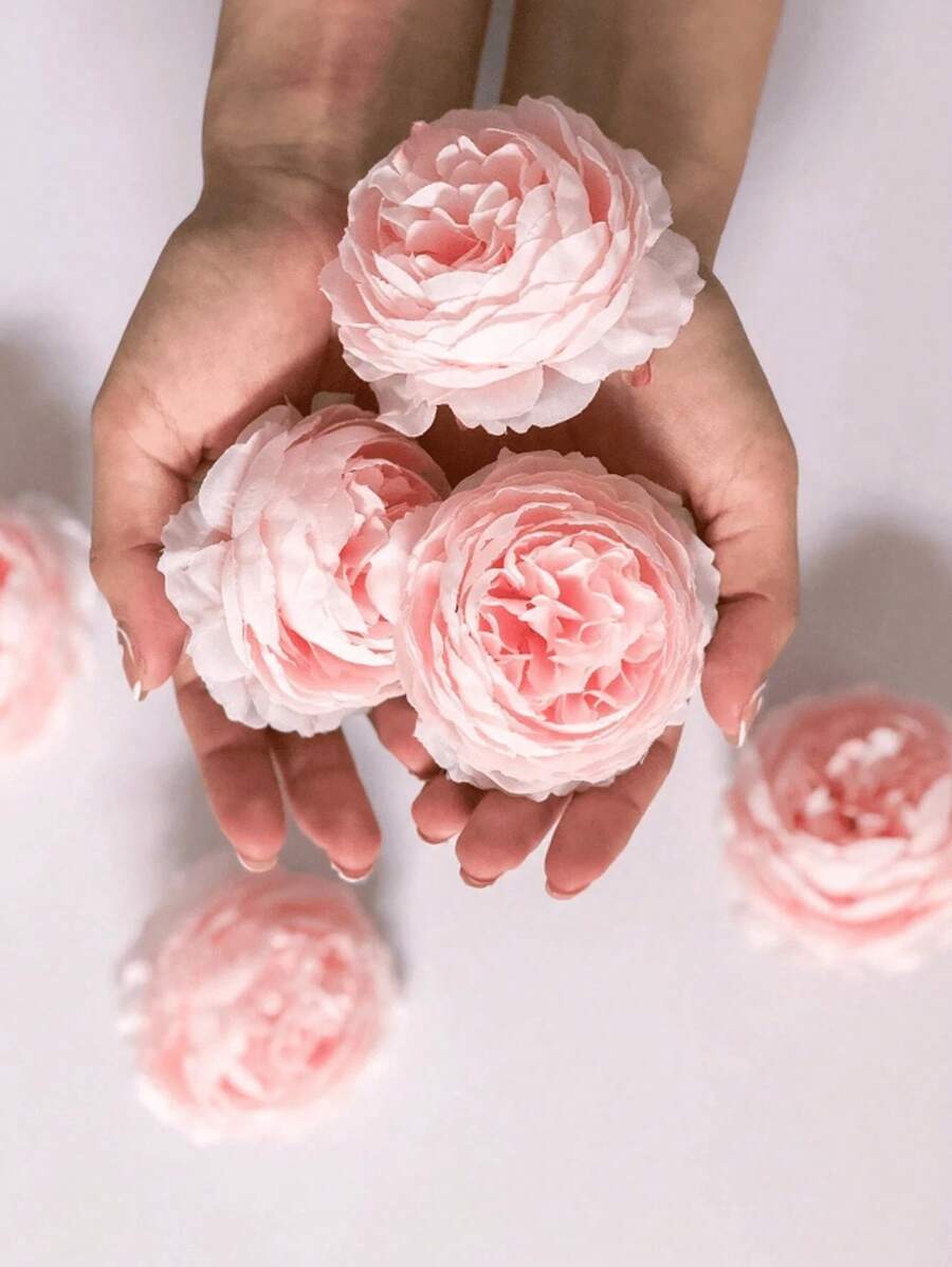 6/12/24pcs Artificial Peony Flowers Simulated Peony Flower Heads With Stems For Wedding Party Decoration, Cake Decoration And Home Living Room Table Centerpieces,Fake Plants,Fall Decor,Room,Desk,Garden Decor,Room Decoration Stuff