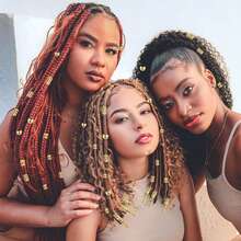 50 件空心辫子发圈女士长发饰品套装，辫子袖装饰珠宝，返校、旅行度假必备品，女士发饰