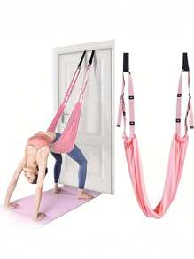 1 Corda de Fitness para Pilates/Yoga, Equipamento de Treino de Alongamento/com Pontos de Fixação na Porta, Uma Corda de Alongamento Universal para Costas e Pernas, Adequada para Dobras para Trás, Splits em Pé, Pilates, Dança, Ballet e Ginástica, e Uma Corda de Ioga Aérea para Mulheres
