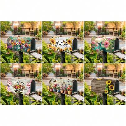 1PC Spring/Summer Floral Mailbox Lid Magnetic Standard Size 18" X 21" Colorful Mailbox Lid Magnetic Decorative Mailbox Mailbox Wrap Decoration For Home Outdoors