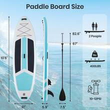 Sweetcrispy Inflatable Stand Up Paddle Board, 10.5'*33'' Paddle Boards With Non-Slip Deck, Durable Advanced Material And Complete Accessories For All Skill Levels - Black - View 5