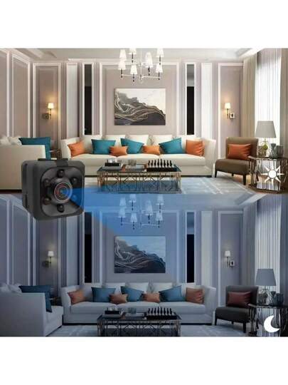 Mini 1080P HD Nanny Cam Night Vision, Motion Detection Loop Recording Full Indoor Security Camera, USB Powered, Display, Wand Mountable Home Monitoring, Portable Monitoring Circular Lens Camera view 7