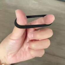 男士女士黑色发带女孩发带高弹力橡皮筋发带 - 黑色 - 查看 6