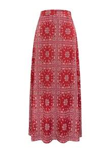 Spring And Summer Popular New Hot Style Fashion Casual Vacation Style Light And Elegant Ladies All-Match Slim Fit Out Home Travel Work Preferred Summer New Fashionable Casual Vacation Style Printed Women's Skirt - 紅色 - 查看 5