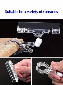 10 件透明旋转亚克力价格标签夹，双面显示标签，适用于办公室、商业、零售店、超市、展览、塑料标牌、价格卡 - 彩色 - 查看 2