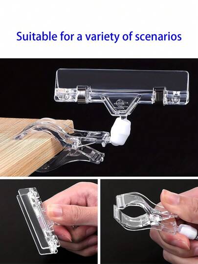 10pcs Clear Rotating Acrylic Price Tag Clip Holders, Dual-Sided Display Tags, Suitable For Office, Business, Retail Stores, Supermarkets, Exhibitions, Plastic Signs, Price Cards