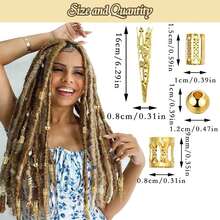 50 件空心辫子发圈女士长发饰品套装，辫子袖装饰珠宝，返校、旅行度假必备品，女士发饰