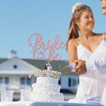 1pc "Bride To Be" Cake Topper, Wedding Bridal Shower Bachelorette Party Cake Decoration Accessory - Multicolor - View 14