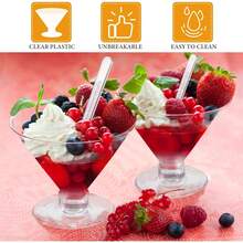 24 Pcs 5 Oz Plastic Martini Glasses Disposable Clear Cocktail Dessert Parfait Glasses Unbreakable Mini Martini Cups For Wedding Party Bowl Wine Ice Cream (Stemless), Christmas Party Supplies, Family Dinner - 12 - 查看 10