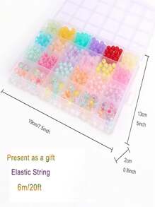 Glas Perlen Armband Bastel-Set, 8mm runde Perlen DIY Schmuckherstellung Hochzeits-Zubehör Acryl Pony Perlen Geschenke