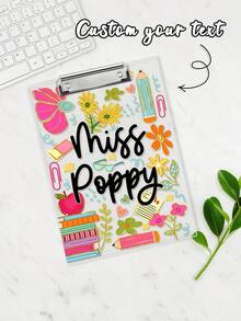 Personalized Teacher Appreciation Gift, Custom Pencil Floral Teacher Clipboard, End Of Year Gift, Back To School Teacher School Supplies, Custom Name Teacher Clipboard: Personalized Teacher Appreciation Gifts, - Multicolor - View 13