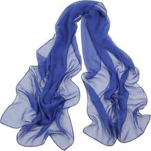 2025PANTONIGHT Long Chiffon Sheer Scarf For Womens - 066 Royal Blue - View 6