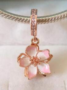 Neuer, heißverkaufter Silber Kirschblüten-Serie Anhänger, exquisites und modisches dreidimensionales Design, DIY Schmuckherstellungs-Set, geeignet für Armbänder und Halsketten, charmant und modisch für Frauen, Alltagstragen oder als Dekoration zu besonderen Anlässen, oder als Valentinstag- oder Geburtstagsgeschenk (Silber Gold)