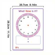 10/5/1 Teiliges Set K-3 Level (5-8 Jahre alt) beidseitig löschbare Uhr-Tafel Lehr-Hilfsmittel - von Lehrern empfohlenes Material für Klassenzimmer/Hausunterricht Mathematik, handgemacht (haltbare Trocken-Wisch-Zeichentafel) Schulbedarf, Rückkehr zur Schule